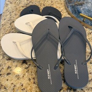 NWOT Old Navy Flip Flops, 3Pairs, Size 9